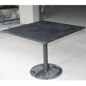 Su misura sala da pranzo mobili in pietra di quarzo Corian tavolo da pranzo nero antigraffio mobili ristorante - Product Image 1