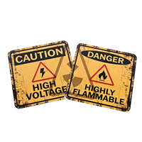 Panneaux métalliques vintage personnalisés « Danger » – Affiches d'avertissement « Très inflammable » – Plaques en métal et aluminium pour décoration murale