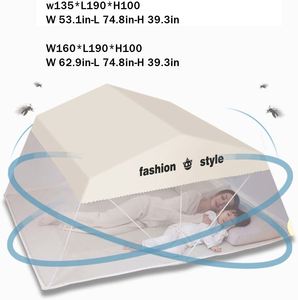 มุ้งกันยุงแบบพับได้สำหรับเตียงคู่ ขนาดคิงควีน สำหรับผู้ใหญ่และเด็ก - Product Image 5