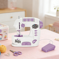 Machine à coudre électrique miniature Yuglow pour enfants, jouet d'appareil ménager en plastique, kit de bricolage pour loisirs créatifs et jeu d'imitation