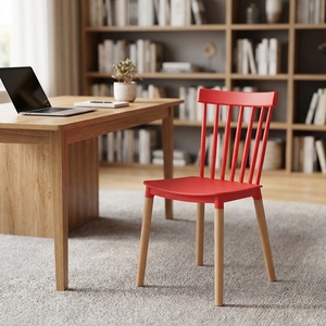 Silla de Plástico Moderna con Respaldo para Uso Doméstico, Suministro Directo de Fábrica, Juego de Mesa de Comedor Creativo e Informal para Hotel y Restaurante - Product Image 3