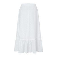 Ensemble de 2 pièces d'été personnalisé en coton blanc pour femmes, col en V sans manches, débardeur côtelé, jupe midi moulante, ensemble de robe d'été