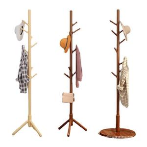 Bamboo Coat <b>Rack</b> Floor Standing Minimalist Design Stable Wood <b>Clothes</b> Hanger For Bedroom Living Room - Product Image 5