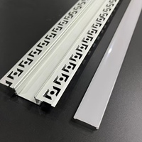 Profilé LED en aluminium encastré sans cadre SDW064 avec bride pour cloison sèche, taille 62 x 14 mm