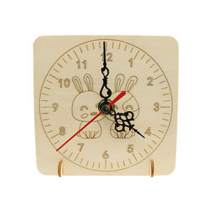 Kit d'horloge en bois bricolage OKYN-G5436: plaque de cadran ronde vierge <span class=keywords><strong>pour</strong></span> enfants <span class=keywords><strong>temps</strong></span> éducatif assemblage d'artisanat en bois - Product Image 4