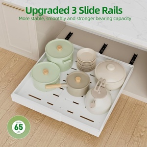 Pull Out Cabinet Organizer Expandable Heavy Duty Slide Out Drawers Roll Out <strong>Shelf</strong> <strong>Storage</strong> for Kitchen Base Cabinet Organization - Product Image 3
