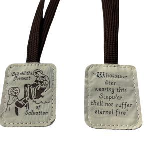 Paquete de 12 Escapularios Marrones de Nuestra Señora del Monte Carmelo, Collar con Cruz de Lana para Oración Católica, Estilo Europeo y Americano, Aniversario - Product Image 1