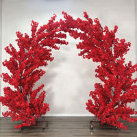 Arche de toile de fond pour réception de mariage, décoration florale, arbres de cerisier, arrangements floraux personnalisés