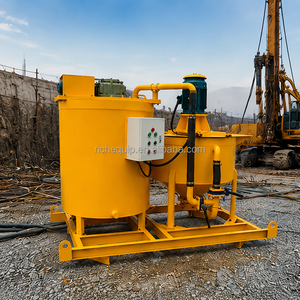 สถานีปั๊มผสมปูนฉาบ RMA400-700E แบบถังคู่ พร้อมมอเตอร์ไฟฟ้า สำหรับงานฉีดปูนซีเมนต์ ติดตั้งบนแท่นเคลื่อนที่ สำหรับงานฐานราก อุโมงค์ และงานเหมือง - Product Image 1
