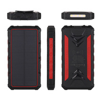 Batterie externe solaire ultra-mince 20000 mAh à charge rapide PD22.5W, étanche IP65 pour extérieur avec lampe torche sans fil