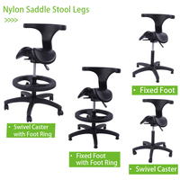 Chaise de selle noire M29 avec dossier, pivotante, ergonomique, inclinable, assise ergonomique en forme de selle de cheval, avec anneau de pied pivotant et réglable