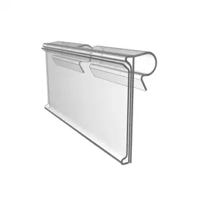 Meethope Supermarket retail pvc plastic flip-up wire basket price label holder for price tag slatwall hook