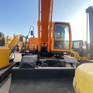 Excavatrice sur pneus Hyundai 210w d'occasion de bonne qualité, 21 tonnes, excavatrices d'occasion de taille moyenne, excavatrice sur pneus Hyundai 210w d'occasion - Product Image 1