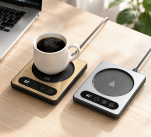 Chauffe-tasse de bureau, chauffe-gobelet, cadeaux de bureau et de Noël, technologie tactile et écran LCD numérique, acier inoxydable <span class=keywords><strong>304</strong></span> - Product Image 1
