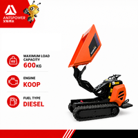 Mini-dumper sur chenilles Antspower avec moteur diesel KOOP 192 8,6 kW, PLC et boîte de vitesses, haute efficacité, fabricant OEM