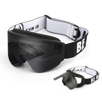 Masque de ski polarisé anti-buée magnétique relevable tendance avec logo personnalisé, protection UV400, coupe-vent, pour le ski et le snowboard