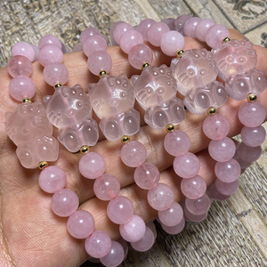 All'ingrosso all'ingrosso Multi gemma naturale braccialetto di cristallo gattino guarigione spirituale quarzo rosa ciao gattino braccialetti di cristallo - Product Image 5