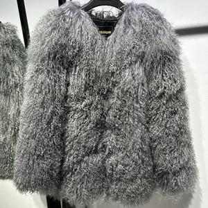 Giacca Lunga in <span class=keywords><strong>Pelliccia</strong></span> da <span class=keywords><strong>Donna</strong></span> <span class=keywords><strong>Cappotto</strong></span> Caldo in Vera <span class=keywords><strong>Pelle</strong></span> per l'Inverno - Product Image 4