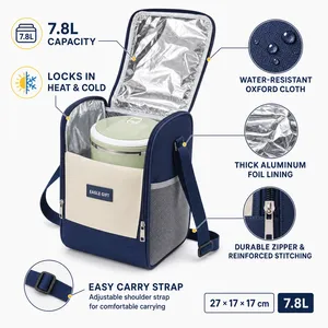 Sac isotherme pliable personnalisable en tissu Oxford épais pour le transport de repas et le rangement alimentaire - Product Image 1