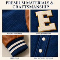 Blouson Bomber Vintage Color Block en Chenille avec Patchs Lettres, Sur Mesure, Blouson Universitaire d'Équipe, Numéro Personnalisé, Patchs Manches