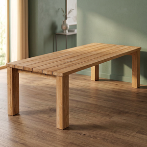 Mesa de Comedor Rectangular de Madera Maciza Impermeable y Ecológica, Diseño Minimalista, Muebles para el Hogar Estables, 8 Plazas, para Interiores y Exteriores - Product Image 3
