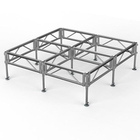 Plateforme de scène modulaire en aluminium noir, scène portable réglable en hauteur pour mariage, concert et spectacle