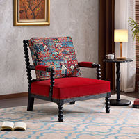 Fauteuil lounge minimaliste moderne à une place, structure en bois, revêtement en tissu, pour salon, salle à manger, maison/hôtel/appartement