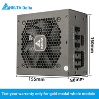 Alimentation PC DELTA MK650 650W certifiée Or entièrement modulaire 80PLUS Gold, sortie 12V unique, 20+4 broches, 4 ports, pour ordinateur de bureau et serveur