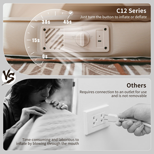 Colchón Inflable Eléctrico de Esponja Ultra Gruesa, Plegable, Convertible, Ultraligero, Moderno, para Exteriores y Campamentos en Hoteles - Product Image 3