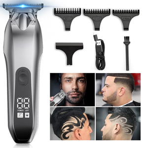 Cortadora de pelo eléctrica recargable por USB T9 para hombre, <span class=keywords><strong>afeitadora</strong></span> inalámbrica de 0mm - Product Image 1
