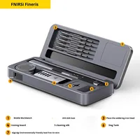 Fer à souder intelligent FNIRSI HS-02 en alliage d'aluminium et plastique, 100-450°C, chauffe rapide en 2 secondes, 9V-24V, 100W, avec boîte de rangement mobile pour atelier