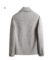 Manteau en laine rayé double face pour homme, chaud et épais, en nylon décontracté