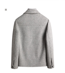Manteau en laine rayé double face pour <span class=keywords><strong>homme</strong></span>, chaud et épais, en nylon décontracté - Product Image 3