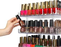 Étagère rotative à 360 degrés à 5 niveaux en acrylique transparent pour vernis à ongles, présentoir de maquillage, organisateur de cosmétiques, support de rangement, étagère carrousel
