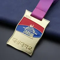 고품질 사용자 정의 3D 골동품 황동 골드 실버 도금 마라톤 실행 스포츠 금속 메달 메달 리본