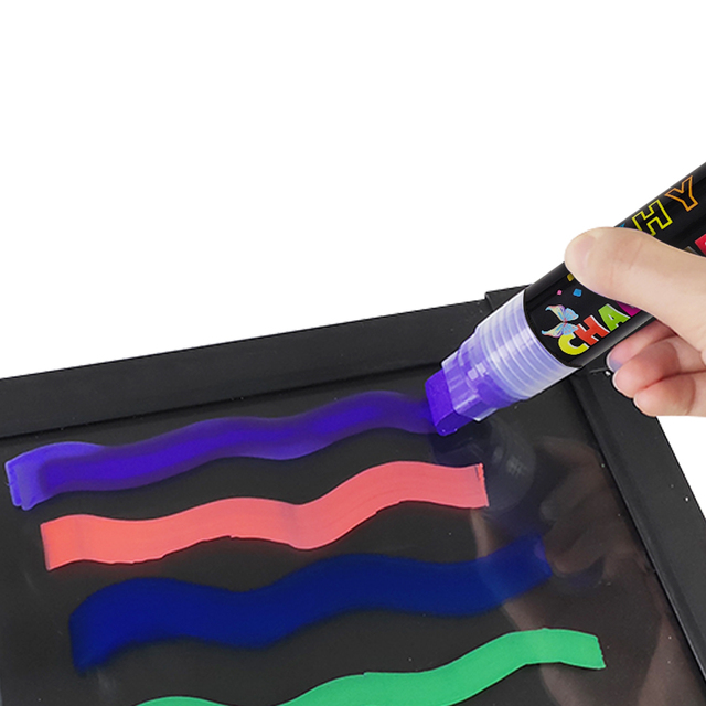 Black Tip Vitrified Tiles Pink Metallic Gold 12-Color Dry-Erase Wet-Erase Marker 5mm/10mm Tips for Acrylic Premium Art Liquid
