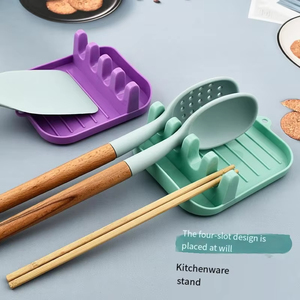 Wholesale Kitchen Spoon Holders Fork Spatula Rack <b>Shelf</b> Organizer <b>Plastic</b> Chopsticks Holder Non Spoons Pad - Product Image 4