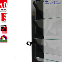 Fenêtre à persiennes en verre avec cadre en aluminium sur mesure, taille réglable pour projets commerciaux de balcons, terrasses et villas côtières