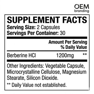 OEM ODM Berberine 1200mg 60 Capsules Complément Alimentaire Soutien Naturel au Métabolisme - Product Image 2