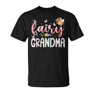 Camiseta floral mágica de Fairy Grandma para mujer, cuello redondo, manga corta, impresión digital, regalo de cumpleaños, ropa para fiesta de reunión familiar - Product Image 3