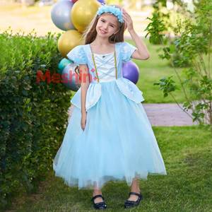 Nouvelle robe en tulle bouffante avec petites manches volantées pour filles, costume de princesse pour Halloween, cosplay, fête - Product Image 1