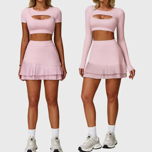 Sportkledingfabrikant Dames Sportkleding Gymkleding Plus Maat Tennisrok Set Yoga Conjunto - Product Image 4