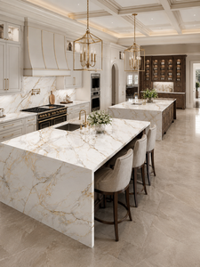 UNION STONE Calacatta Aurelia, Losa Grande de Cuarzo Artificial, Diseño Moderno Ecológico para Cocina, Pared, Baño, Comedor, Suelo, 15-30 mm - Product Image 5