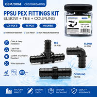 Kit de raccords de plomberie KING SMART ASTM F2159 1/2" - Raccords en T, coudes, manchons - Conforme aux normes NSF UPC PPSU PEX - Expédition gratuite aux États-Unis et au Canada