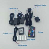 Kit de plafonnier LED à fibres optiques RVBW 16W 1V6 type Split Romantique, effet ciel étoilé, 7 couleurs, intensité variable, IP44, DC12V, contrôle via application mobile/télécommande/voix