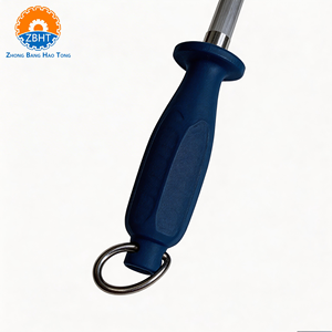 Tige de rodage en acier inoxydable durable avec anneau de suspension, affûteur manuel écologique pour boucherie, abattoir et cuisine - Product Image 3