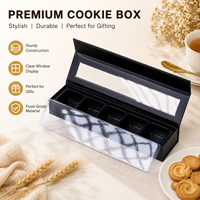 Boîte d'emballage personnalisée en carton ivoire à 5 compartiments avec doublure en éponge, finition bronzée, pour chocolats, desserts et bonbons haut de gamme pour la Saint-Valentin