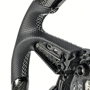 Volant personnalisable en fibre de carbone noire et cuir, compatible avec <span class=keywords><strong>Audi</strong></span> A1 A3 A4 A5 A6 A7 A8 Série <span class=keywords><strong>Q</strong></span> C8 B6 B7 B8 B9 C6 C7 TT R8 - Product Image 3