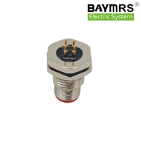 Conectores macho hembra IP67 a prueba de agua M12 de fábrica, enchufe de montaje en Panel tipo soldadura de código 4PIN a B D para conexiones de cable