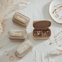Boîte à bijoux de voyage miniature personnalisée portable, organisateur de bijoux, emballage de rangement, écrin, bague, cajas para joyera, coffret à bijoux